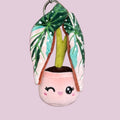 Variegated Begonia maculata Plush Keychain – 5″ Polka-Dot Houseplant Bag Charm