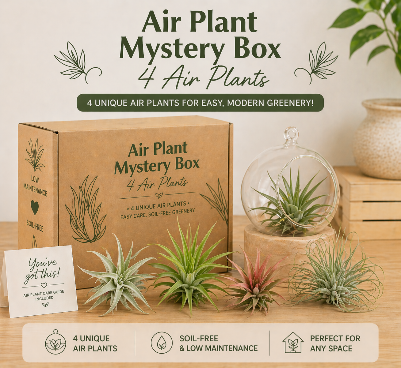 Air Plant Mystery Box - 4 Air Plants